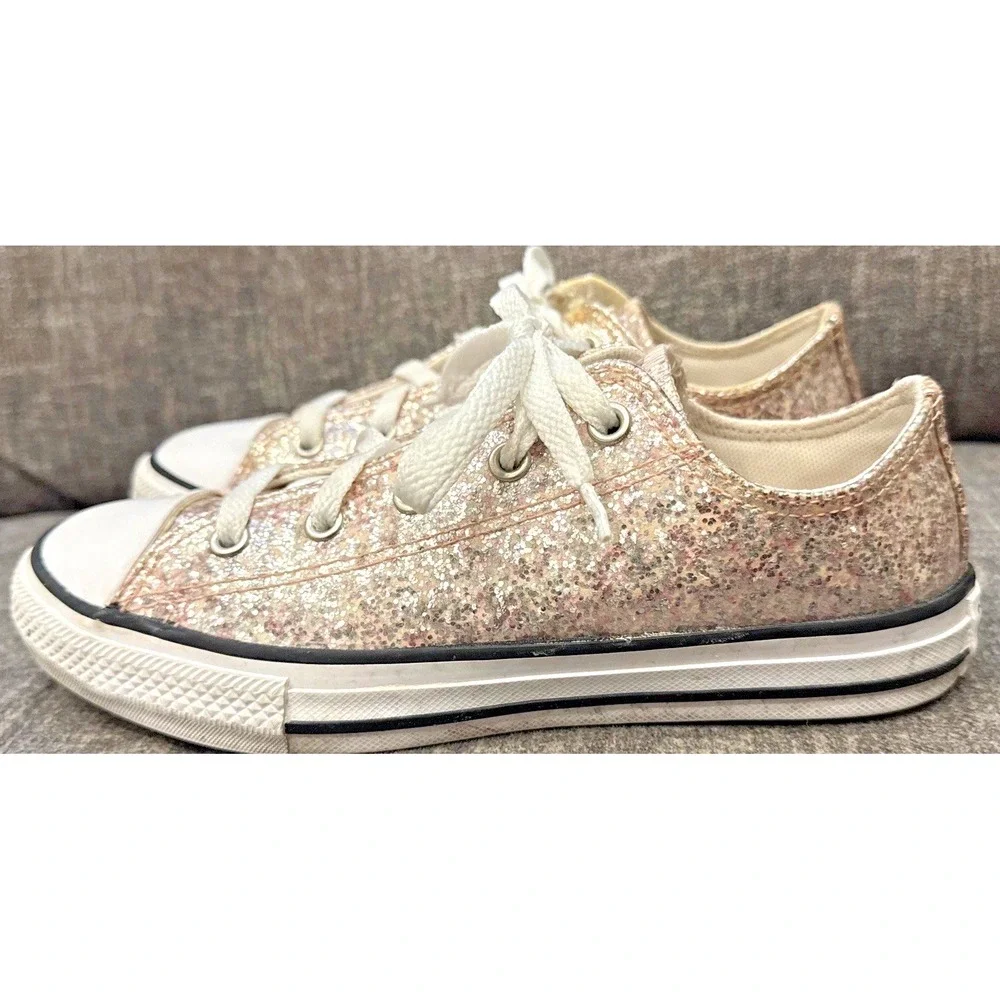 Converse All Star Girls Shoes Size 3 Glitter Pink
